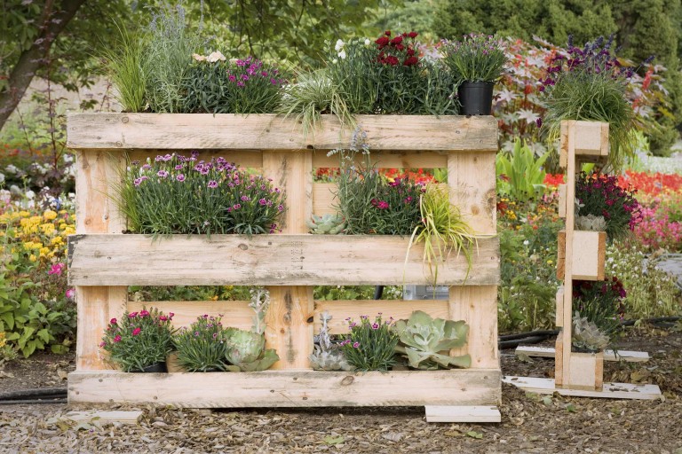 Construire une jardinière surélevée verticale avec des palettes