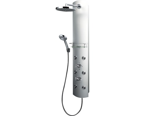 Panneau de douche avec thermostat Schulte DuschMaster avec poignées standard aluminium/ chrome D9675 41