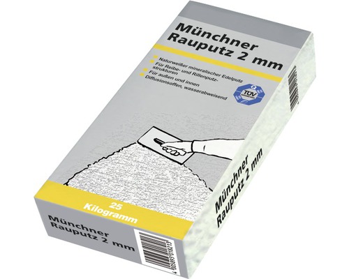 Enduit Münchner 2 mm pour l''intérieur et l''extérieur, blanc 25 kg Enduit Münchner 2 mm pour l''intérieur et l''extérieur, blanc 25 kg