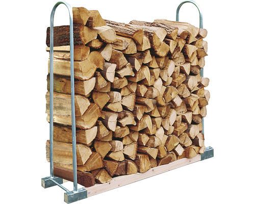 Système galvanisé avec étrier pour empiler le bois de chauffage 150x30 cm