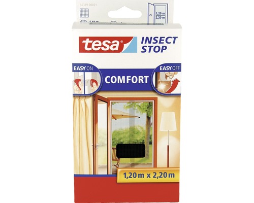 Moustiquaire pour portes tesa Insect Stop Comfort sans perçage anthracite 60x220 cm lot de 2 Moustiquaire pour portes tesa Insect Stop Comfort sans perçage anthracite 60x220 cm lot de 2