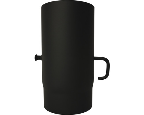 Ofenrohr mit Drosselklappe Ø150 mm senotherm lackiert schwarz metallic 0,25 m