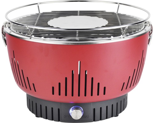 Barbecue à charbon de bois avec ventilateur avec poche Ø 34,5 cm rouge