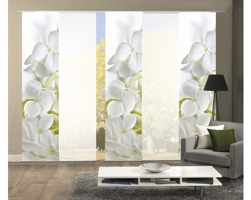 Set de 5 panneaux japonais Padua blanc 60x245 cm