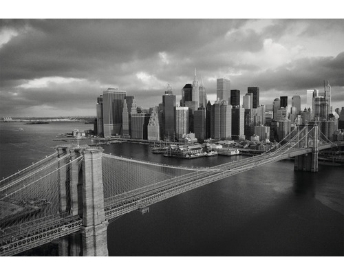 Papier peint photo papier Brooklyn Bridge black/white 350 x 260 cm-0