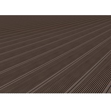 Planche pour terrasse WPC Konsta marron chocolat brossée 4000x145x26 mm-thumb-2