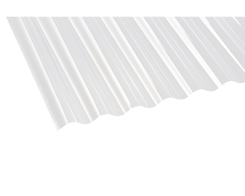 Plaque profilée en PVC 76/18 Sinus transparent de 2000x900x0,9 mm