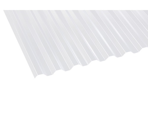 Plaque ondulée PVC trapèze 70/18 transparente 3000 x 1090 x 0,8 mm