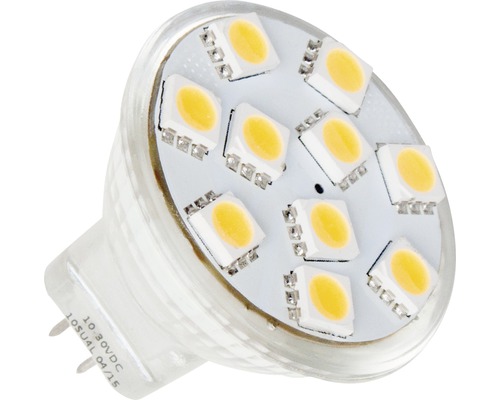 Réflecteur LED à intensité lumineuse variable MR11 GU4/1,7W 165 lm 3000 K blanc chaud spot SMD lot de 10
