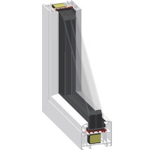 Élément fixe de fenêtre en plastique ARON Basic blanc 650x1000 mm (non ouvrable)-thumb-2