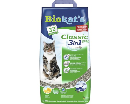 Litière pour chats Biokat's Classic fresh 3 en 1 10 l