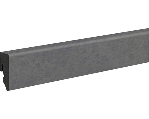 SKANDOR Sockelleiste PVC KU048L Raw Steel hochglanz 15x38,5x2400 mm