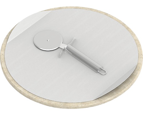 Pierre à pizza, pierre à gril Campingaz Ø 29 cm pour tous les barbecues à gaz de la ligne 3 et la série 4 avec molette de coupe et tablette en acier inoxydable Pierre à pizza, pierre à gril Campingaz Ø 29 cm pour tous les barbecues à gaz de la ligne 3 et la série 4 avec molette de coupe et tablette en acier inoxydable