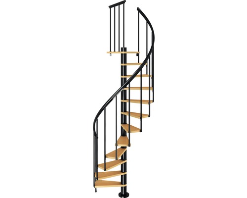 Escalier colimaçon Pertura Arissa hêtre Multiplex Ø 120 cm 12 pas de marches-0
