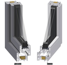Porte de balcon en plastique ARON Basic blanc/anthracite 1050x2100 mm tirant droit-thumb-2
