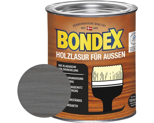 Lasure pour bois BONDEX gris foncé 750 ml