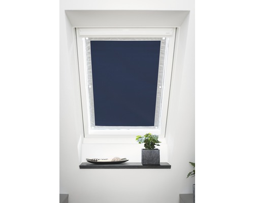 Lichtblick Dachfenster Sonnenschutz Thermofix verdunkelnd blau 36x51,5 cm