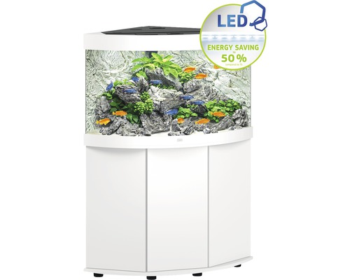 Aquariumkombination Juwel Trigon 190 LED SBX mit Beleuchtung, Filter, Heizer und Unterschrank weiß