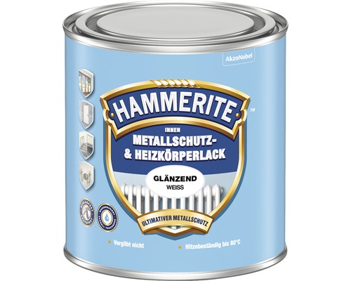 Laque de protection pour métaux et radiateurs HAMMERITE, blanc brillant, 500 ml