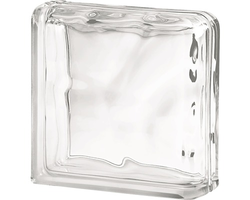 Brique de verre nuage pierre à double sortie blanc 19 x 19 x 8 cm