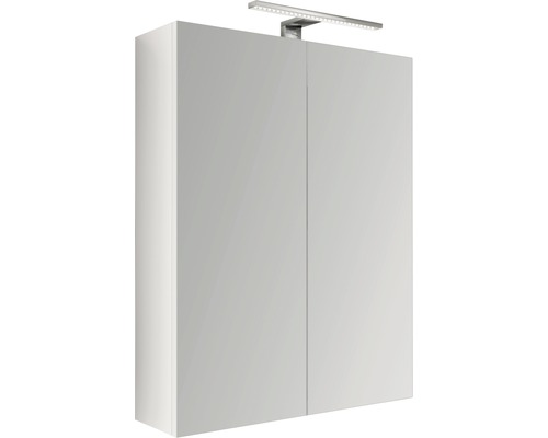 Armoire salle de bains LED 60 x 60 cm blanc IP 44 (protection contre les corps étrangers et les projections d'eau)