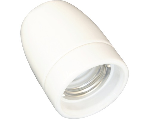 Culot de lampe E27 porcelaine, blanc