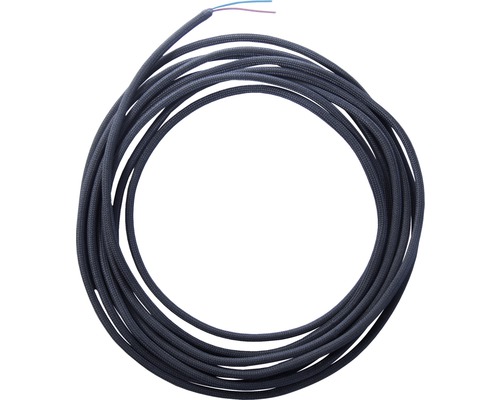 Câble textile H03VV-F 2x0,75 noir au mètre