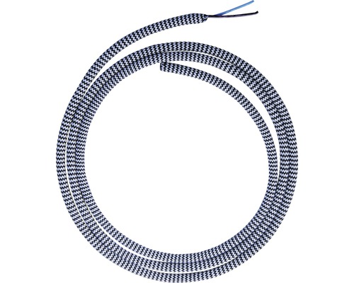 Câble textile H03VV-F 2x0,75 noir/zébré au mètre
