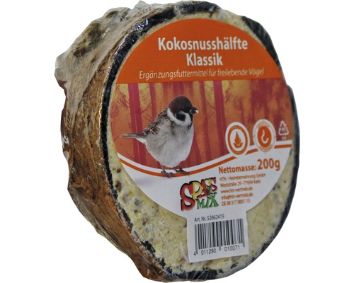 Nourriture d'hiver pour oiseaux demie noix de coco nourriture pour oiseaux sauvages, nourriture grasse, 200 g