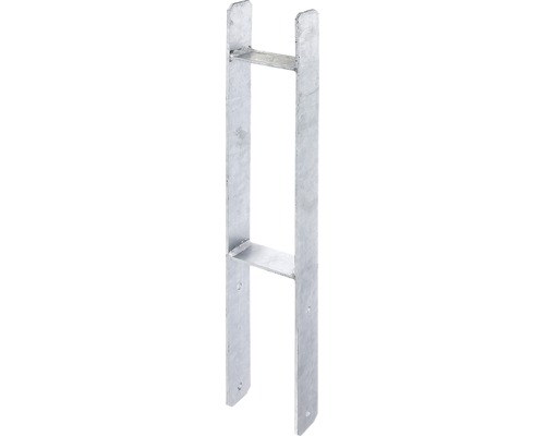 Support pour poteau en H à bétonner, type 365, galvanisé à chaud 121x800 mm