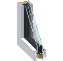 Élément fixe de fenêtre en plastique ESG ARON Basic blanc 400x1600 mm (non ouvrable)-thumb-1