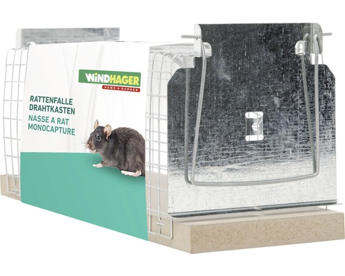 Caisse grillagée pour piège à rat Windhager 26 x 9,5 x 9,2 cm réutilisable