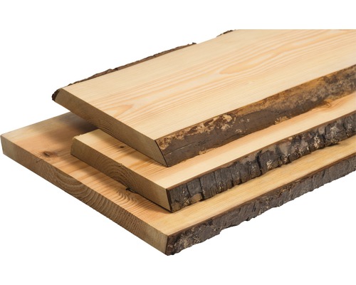 Planche en bois massif brut avec flache sapin de Douglas 2.000x300-350x30 mm-0