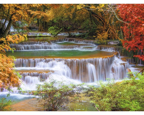 Papier peint photo intissé Waterfall in Rain Forest 350 x 260 cm-0