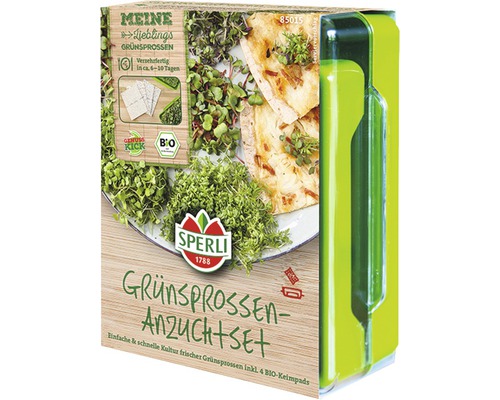 Kit de culture de pousses vertes Micro Green-Garden Sperli avec 4 patins de graines