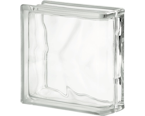 Brique de verre Wolke brique de finition blanc 19 x 19 x 8 cm