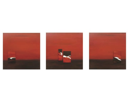 Tableau sur toile set de 3 rouge/brun 3x 50x50 cm