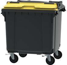 Collecteur de déchets et de recyclage à 4 roues MGB 1.100 l Split Lid gris/gris/jaune-thumb-0