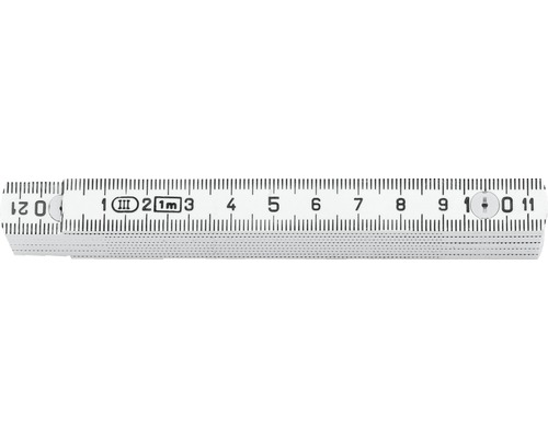 Mètre pliant BMI plastique 1 m blanc