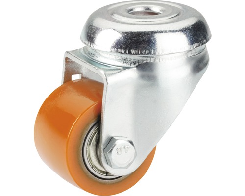 Roulette pour charge lourde PU 35 mm trou central, roulement à billes, PK12 Roulette pour charge lourde PU 35 mm trou central, roulement à billes, PK12