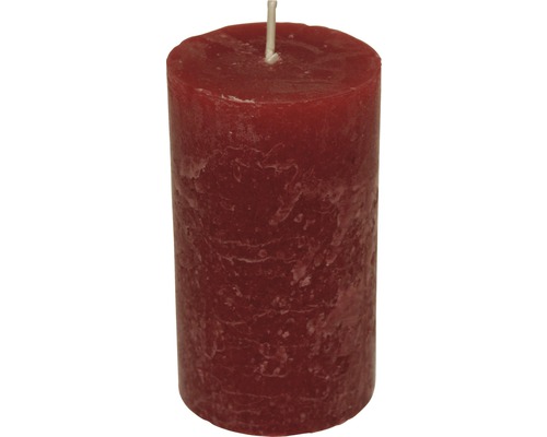 Bougie pilier rustique Ø 6,8 H 12 cm rouge