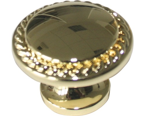 Bouton de meuble Ø 30 mm métal brillant-or