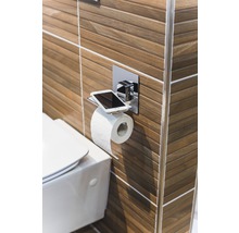 Support pour papier toilette REIKA Ovaro avec tablette magnétique chromé sans plaque de montage-thumb-8