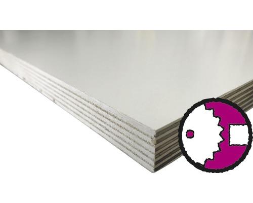 Multiplexplatte Birke weiß 1250x2500x18 mm (Zuschnitt im Markt möglich)