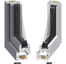 Kunststofffenster 2-flg. ESG ARON Basic weiß/anthrazit 1050x1600 mm (1/3-2/3)-thumb-4
