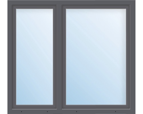 Kunststofffenster 2-flg. ESG ARON Basic weiß/anthrazit 1100x1600 mm (1/3-2/3)-0