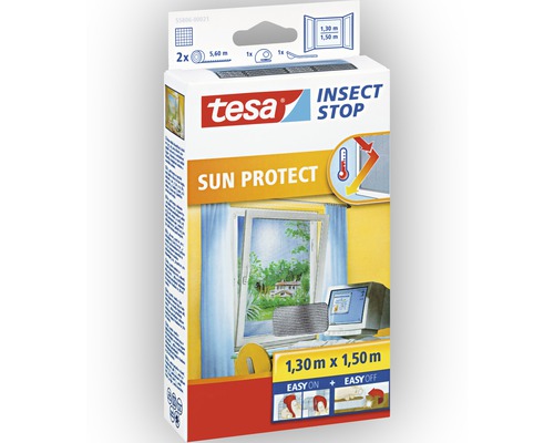 Moustiquaire pour fenêtre Sun Protect tesa Insect Stop sans perçage anthracite 130x150 cm Moustiquaire pour fenêtre Sun Protect tesa Insect Stop sans perçage anthracite 130x150 cm
