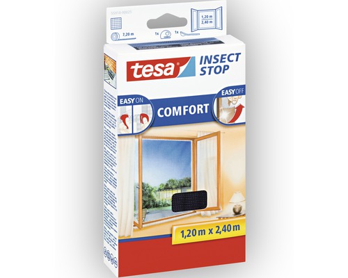 Moustiquaire pour fenêtre au niveau du sol tesa Insect Stop Comfort sans perçage anthracite 120x240 cm-0