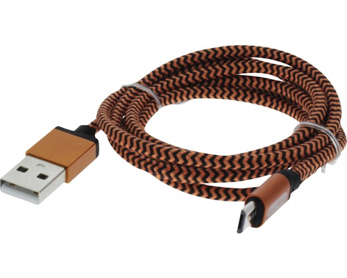 Câble de recharge et de données USB/micro USB 1 m textile orange-0