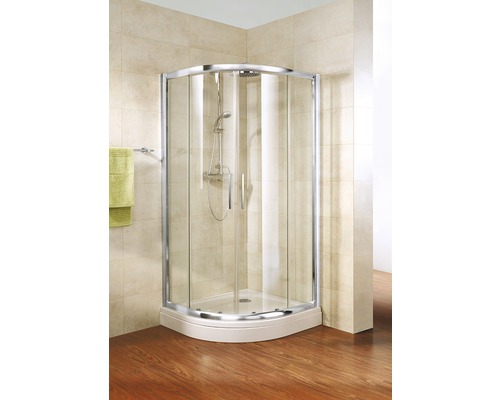 Douche quart de cercle Schulte ExpressPlus Kristall/Trend R550 80x80 cm verre transparent couleur du profilé chrome Douche quart de cercle Schulte ExpressPlus Kristall/Trend R550 80x80 cm verre transparent couleur du profilé chrome
